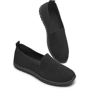 Babudog Womens Size 10 Black Mesh Breathable Slide On Comfort Sneaker Shoes